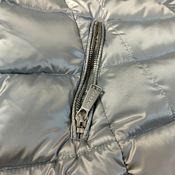 Calvin Klein silver puffer vest 90% duck down womans medium - Picture 12 of 15